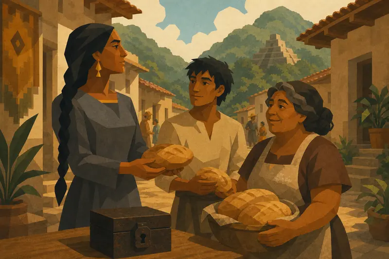 Cover illustration for Bread for Three, A0 Spanish story