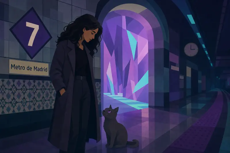 Cover illustration for The Crystal Line, B1 Spanish story