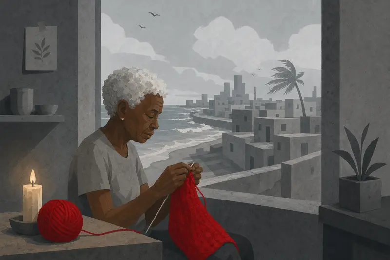Cover illustration for Red Under Grey, A0 Spanish story