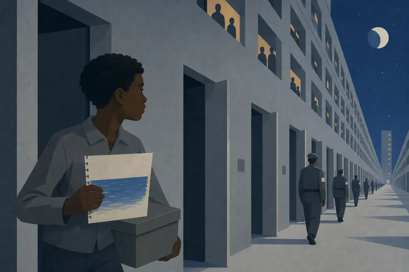 Cover illustration for The Sea Behind the Box, A0 Spanish story