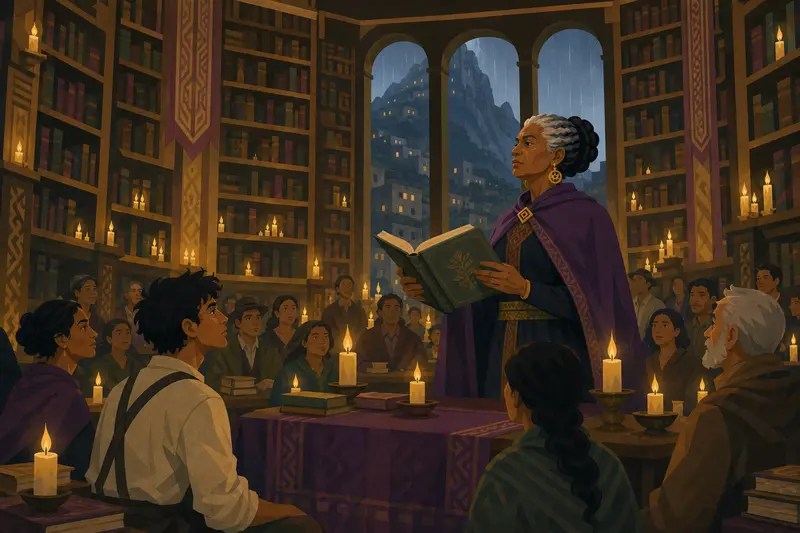 Cover illustration for The Reading of the Names, B2 Spanish story