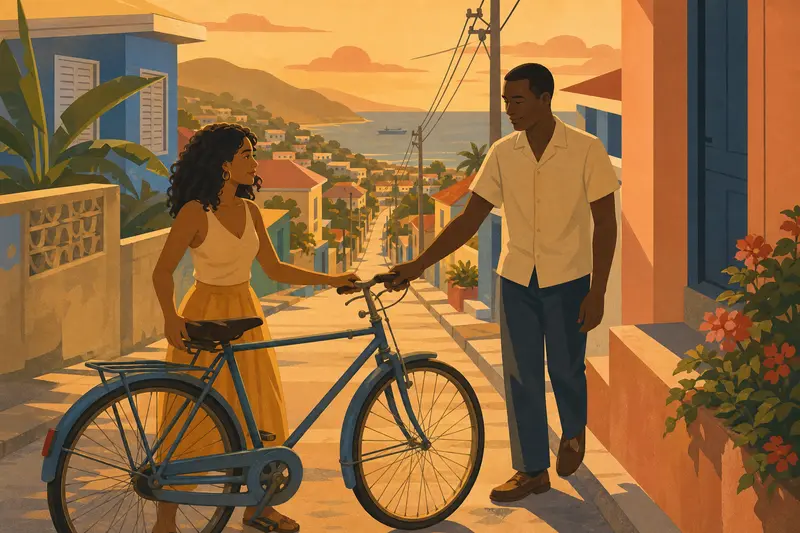 Cover illustration for The Long Street, A0 Spanish story