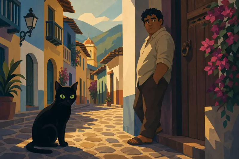 Cover illustration for The Cat Who Knows, A1 Spanish story