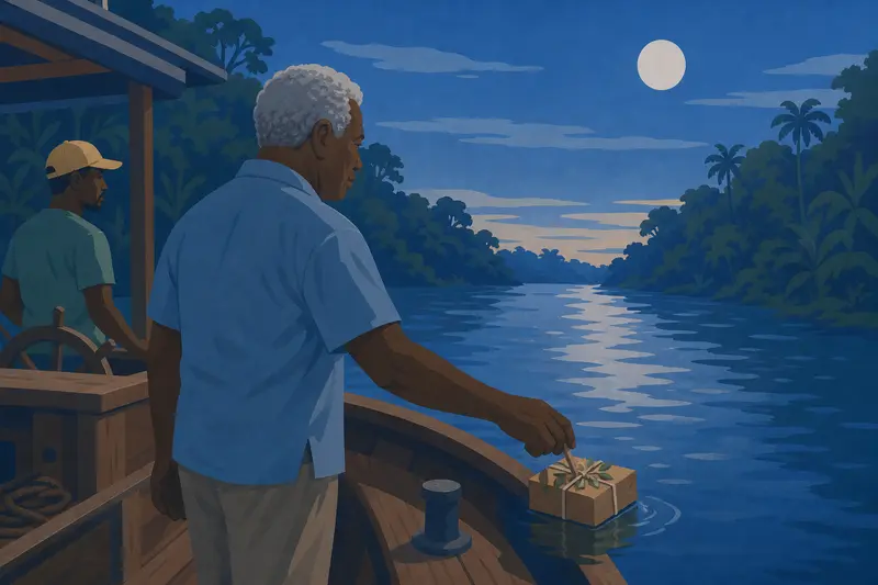 Cover illustration for The River Knows the Way, A0 Spanish story