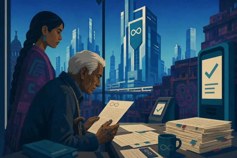 Cover illustration for The Man Who Read the Terms, C1 Spanish story