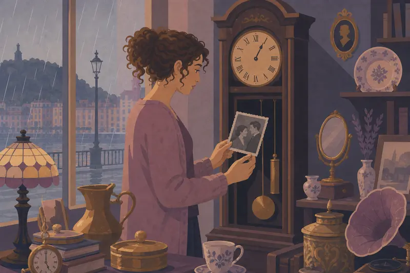 Cover illustration for The Portrait Behind the Pendulum, B1 Spanish story