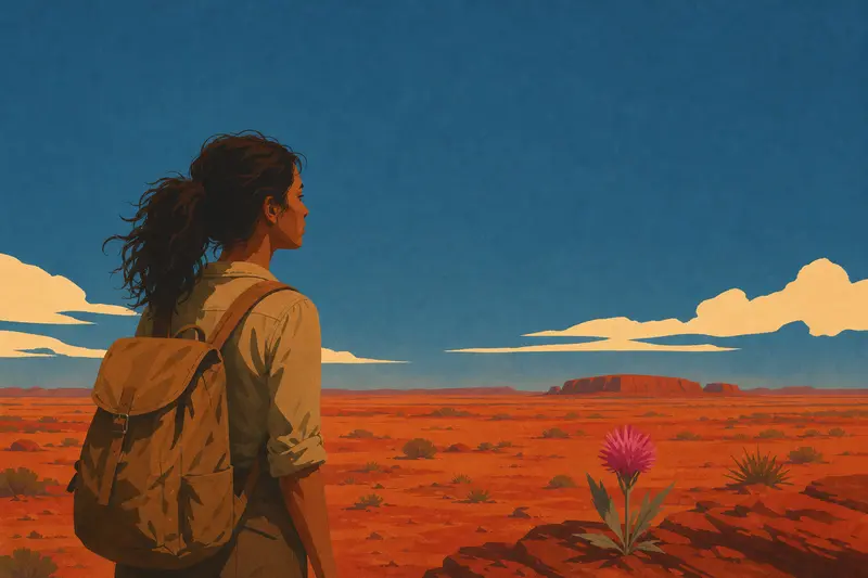 Cover illustration for One Hour in the Red Desert, B1 Spanish story