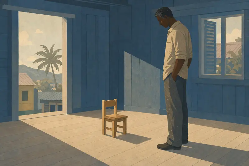 Cover illustration for A Chair for No One, A0 Spanish story