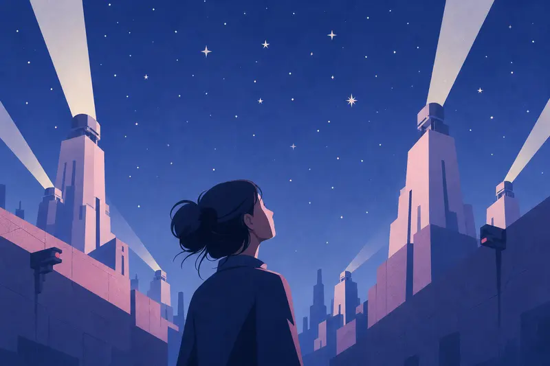 Cover illustration for The Night We Saw the Stars, B1 Spanish story