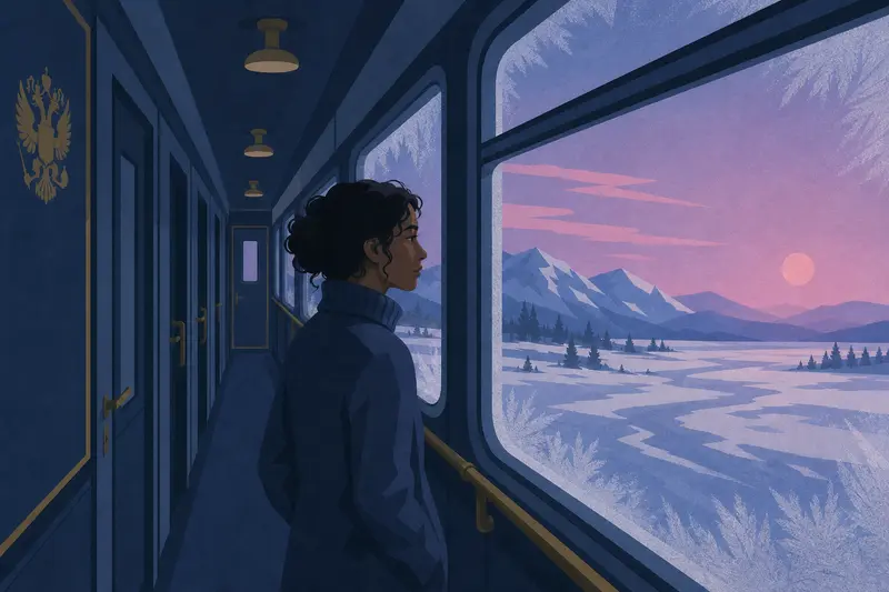 Cover illustration for The Last Passenger on the Trans-Siberian, B1 Spanish story