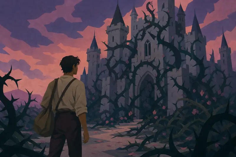 Cover illustration for The Shape of Her Sleep, C1 Spanish story