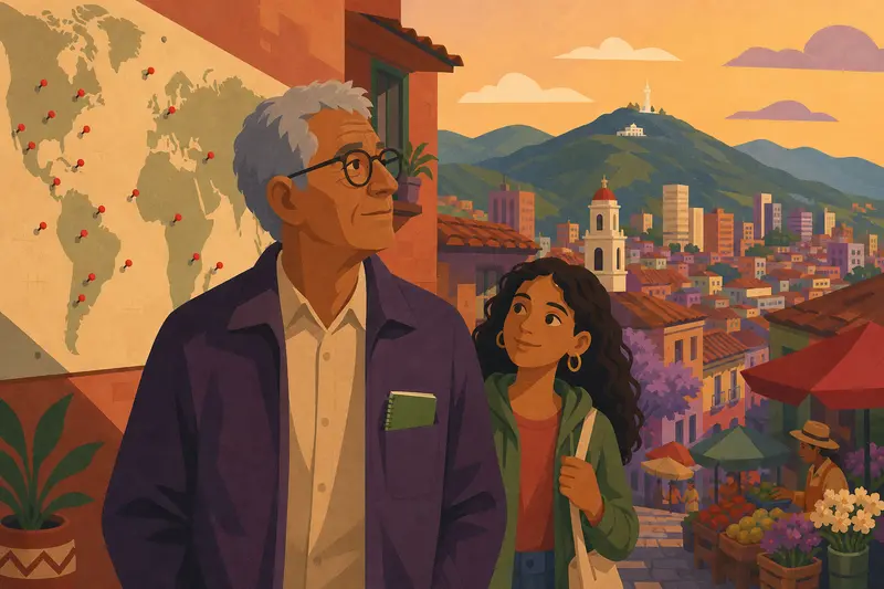 Cover illustration for The Song Around the Corner, A1 Spanish story