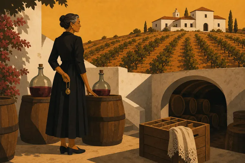 Cover illustration for The Borrowed Vintage, C1 Spanish story