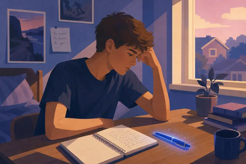 Cover illustration for The Blue Pen, A2 Spanish story