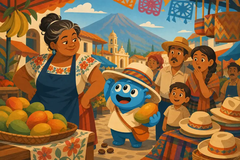 Cover illustration for Three Beans for a Hat, A1 Spanish story