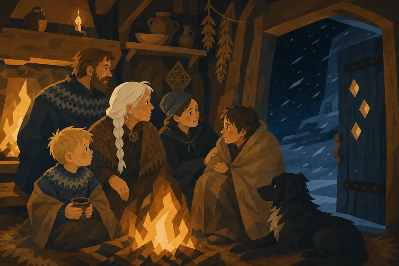 Cover illustration for The Friend at the Door, A0 Spanish story