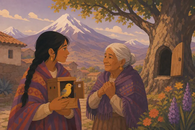 Cover illustration for The Tree with the Open Door, A0 Spanish story