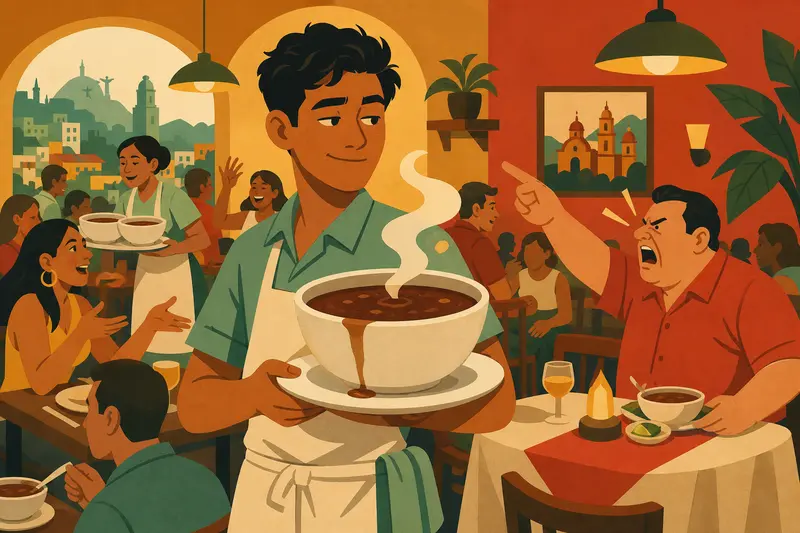 Cover illustration for The Gravity of Good Service, B2 Spanish story