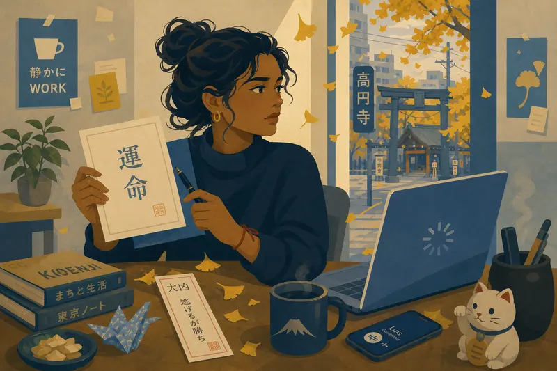 Cover illustration for The Character for Good Fortune, C1 Spanish story