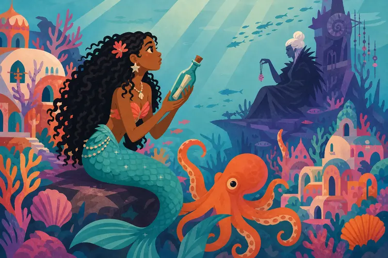 Cover illustration for The Voice in the Bottle, A1 Spanish story
