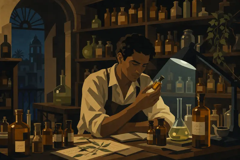 Cover illustration for Five Milliliters, C1 Spanish story