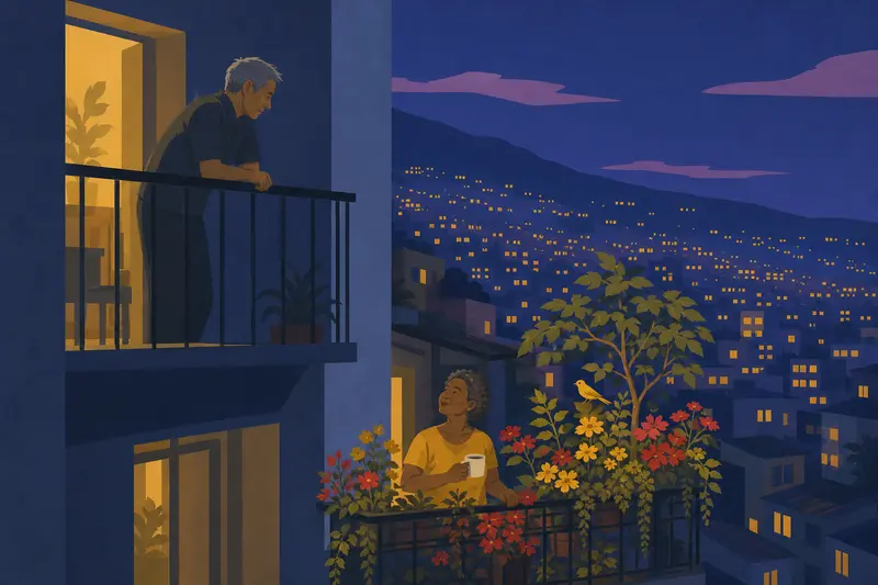 Cover illustration for Good Night, Sol, A0 Spanish story
