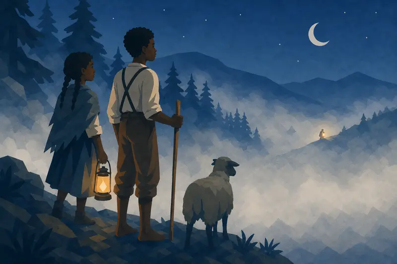 Cover illustration for The Girl in the White Fog, A0 Spanish story