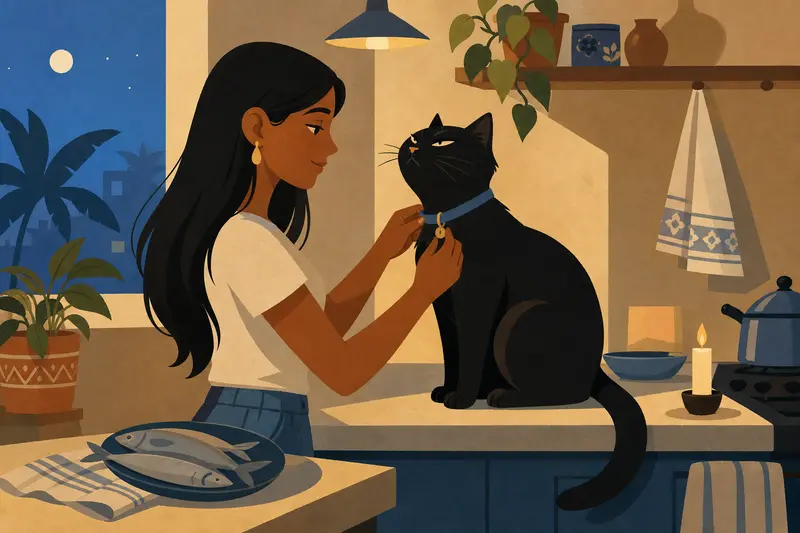 Cover illustration for The Blue Collar, A1 Spanish story