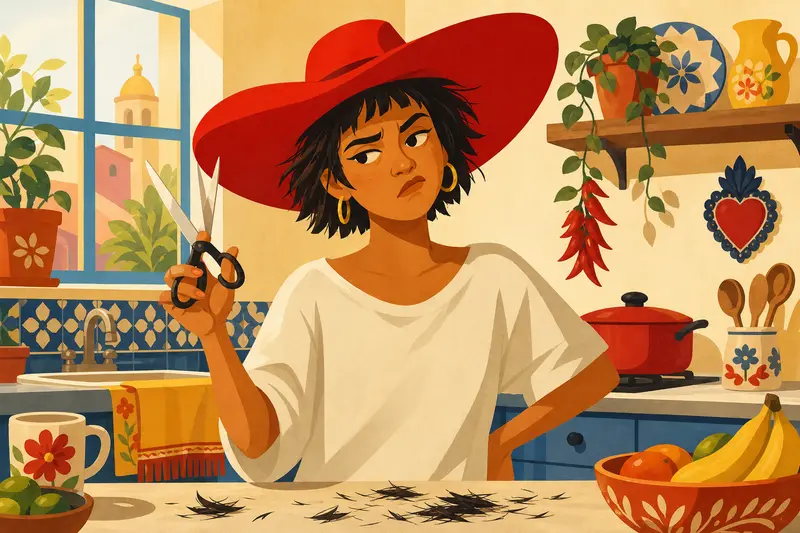 Cover illustration for The Red Hat, A1 Spanish story