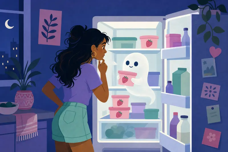 Cover illustration for My Friend Lives in the Fridge, A1 Spanish story