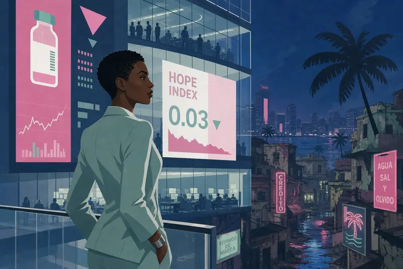 Cover illustration for Buy Low, Feel Nothing, B2 Spanish story