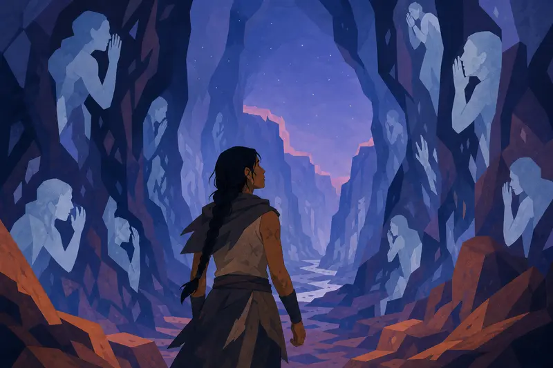 Cover illustration for What the Echoes Cannot Devour, C1 Spanish story