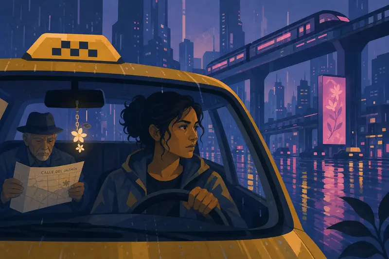 Cover illustration for The Night Passenger, A2 Spanish story