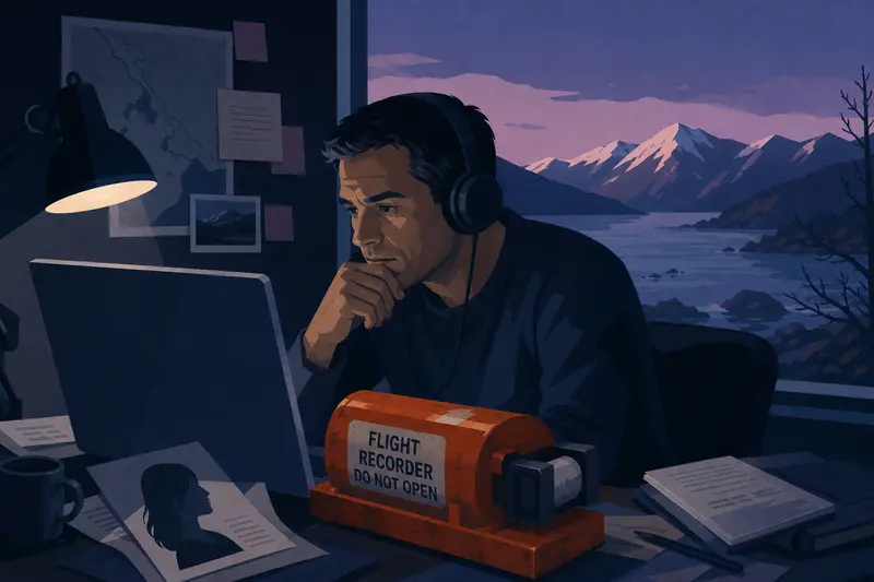 Cover illustration for The Last Exhale of Flight 417, C1 Spanish story