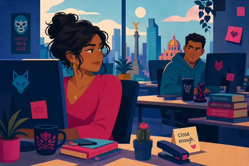 Cover illustration for Three Desks Apart, B1 Spanish story