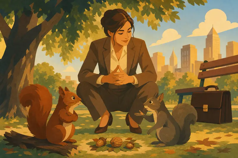 Cover illustration for The Squirrel Accord, C1 Spanish story