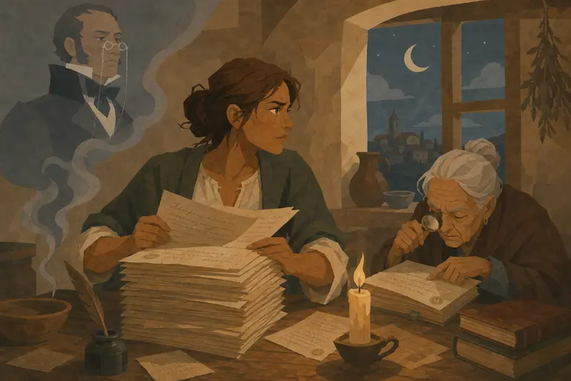 Cover illustration for The Night of the Thousandth Page, C1 Spanish story