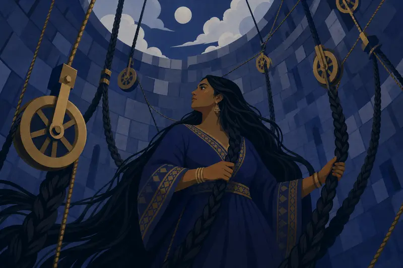 Cover illustration for The Pulley Maiden, C1 Spanish story