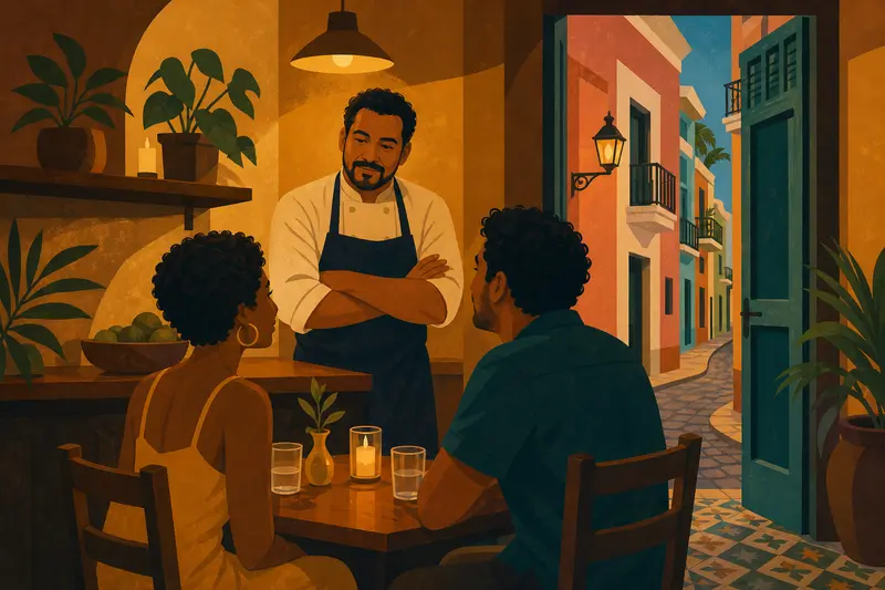 Cover illustration for The Restaurant With No Menu, A2 Spanish story