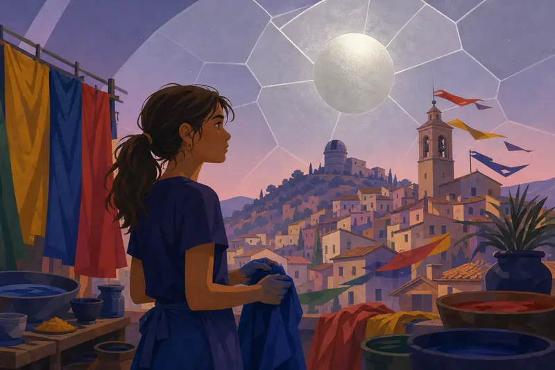 Cover illustration for The Sun No Dye Can Match, A2 Spanish story