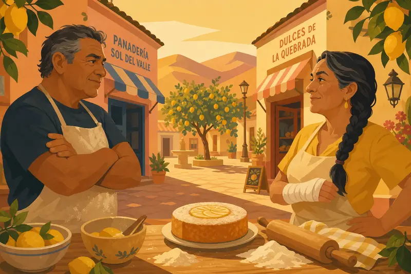 Cover illustration for One Cake, Two Names, A2 Spanish story