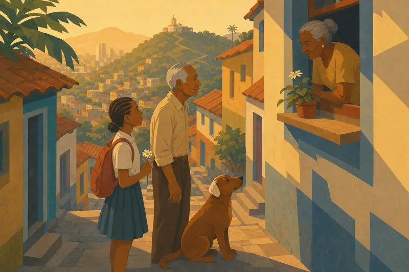 Cover illustration for The Flower in the Empty Place, A0 Spanish story