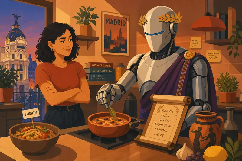 Cover illustration for The Emperor's Kitchen, B1 Spanish story