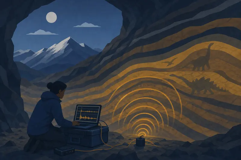 Cover illustration for The Grooves of the Earth, C1 Spanish story