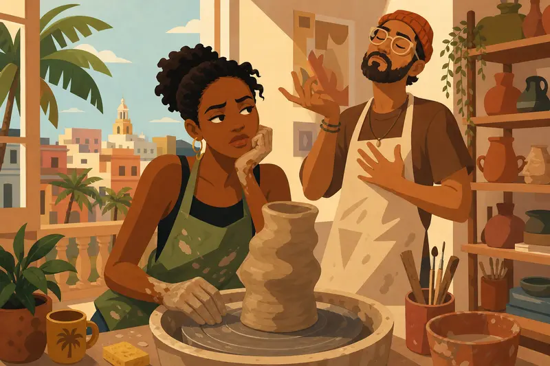 Cover illustration for The Genius of Formless Clay, B2 Spanish story