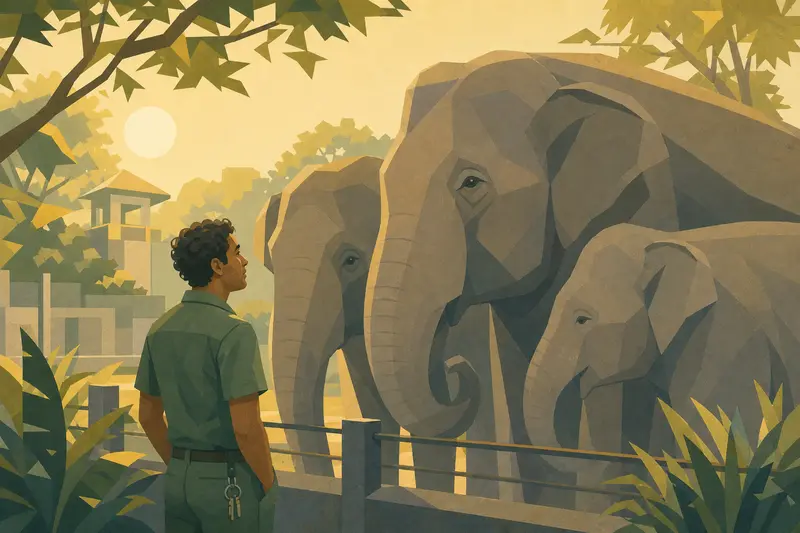 Cover illustration for The Elephants Told Him First, A2 Spanish story