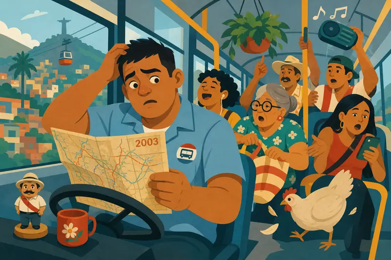 Cover illustration for Seven Stops and a Cemetery, A2 Spanish story