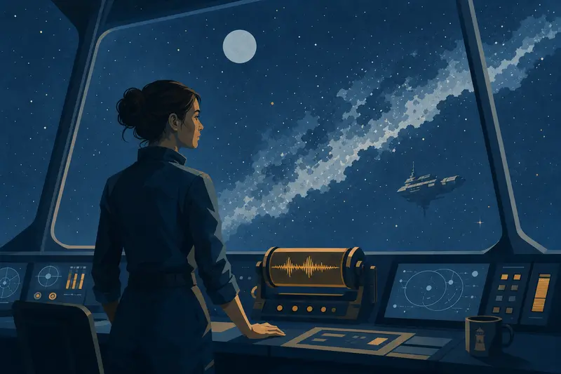 Cover illustration for The Voice at the Edge, B2 Spanish story