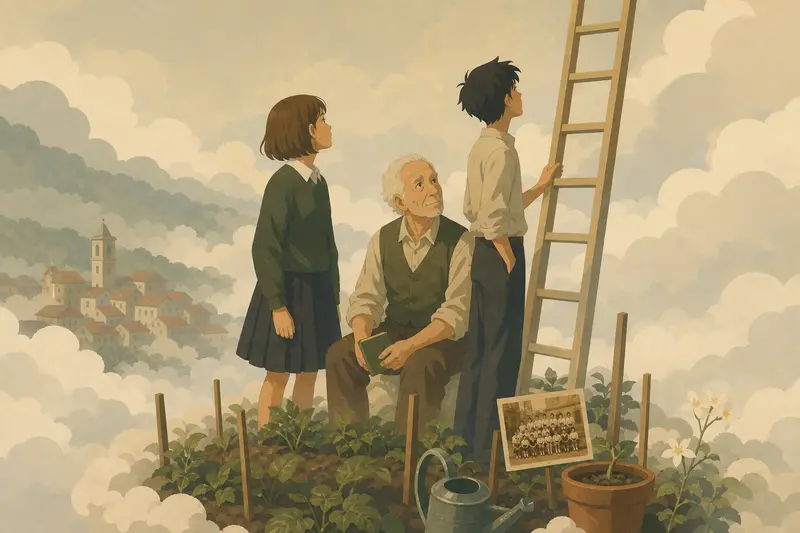 Cover illustration for The Name in the Gray Cloud, A2 Spanish story