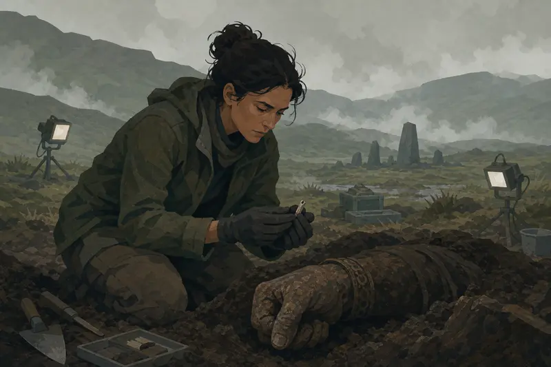 Cover illustration for The Hand That Waited Two Thousand Years, C1 Spanish story